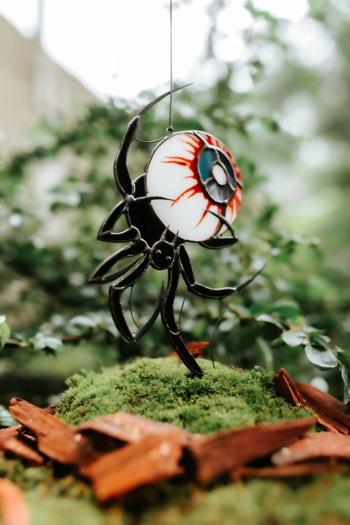 Handmade Stained Glass Spider Suncatcher | Gothic Halloween Window Decor | Made in Ukraine