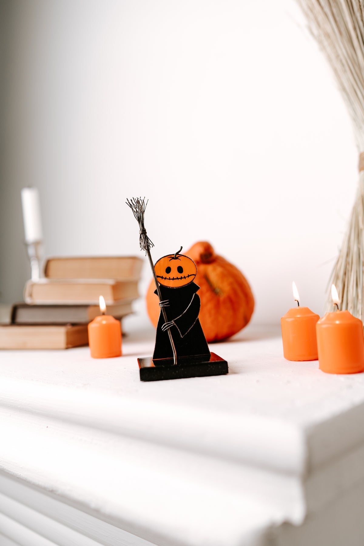 Handmade Stained Glass Pumpkin Figurine | Halloween Suncatcher Decor | Made in Ukraine
