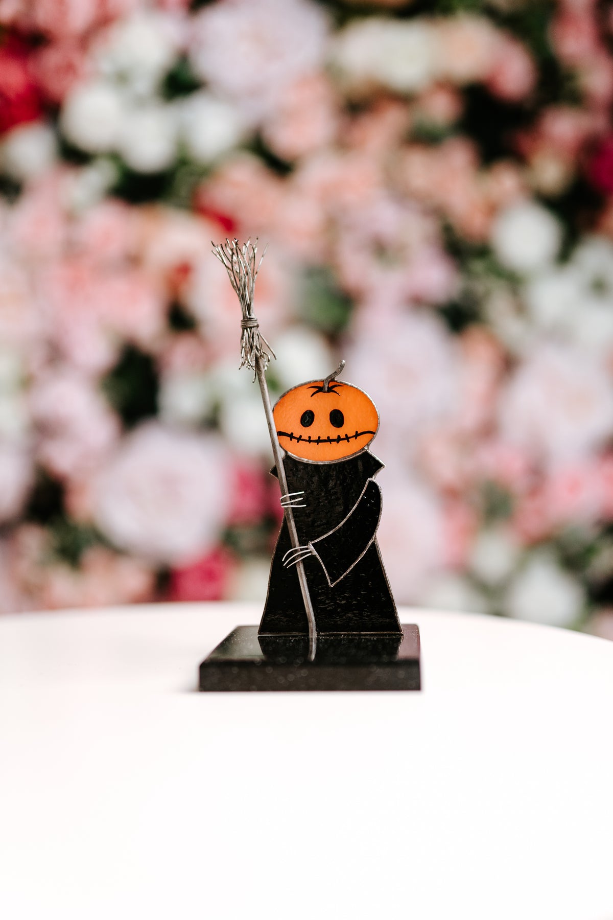 Handmade Stained Glass Pumpkin Figurine | Halloween Suncatcher Decor | Made in Ukraine