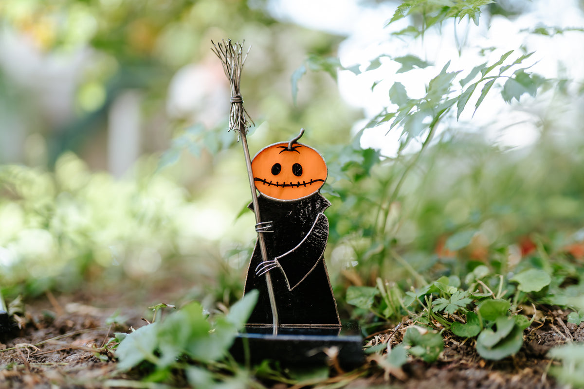 Handmade Stained Glass Pumpkin Figurine | Halloween Suncatcher Decor | Made in Ukraine