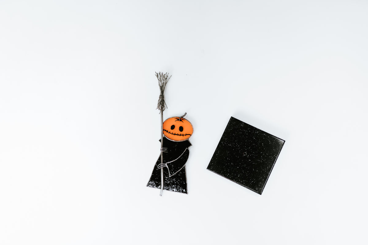 Handmade Stained Glass Pumpkin Figurine | Halloween Suncatcher Decor | Made in Ukraine