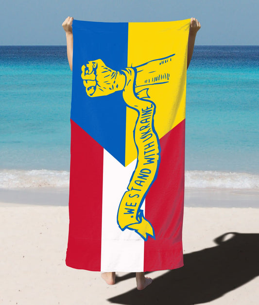 Beach Towel-flag Ukraine + Austria "We stand"