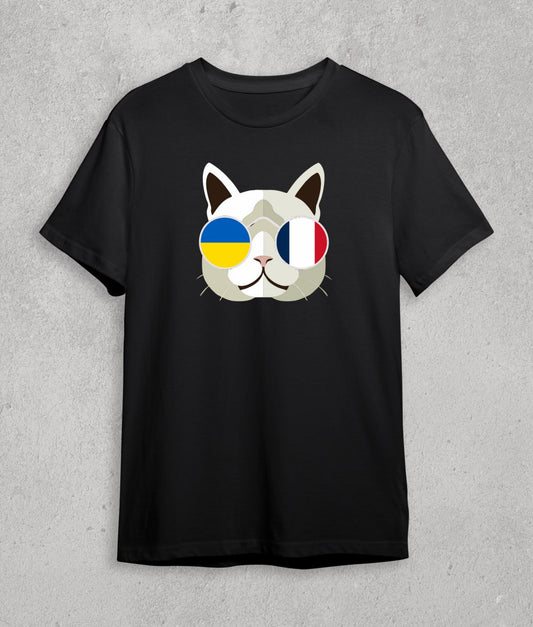 Футболка Україна + Франція (котик) 
