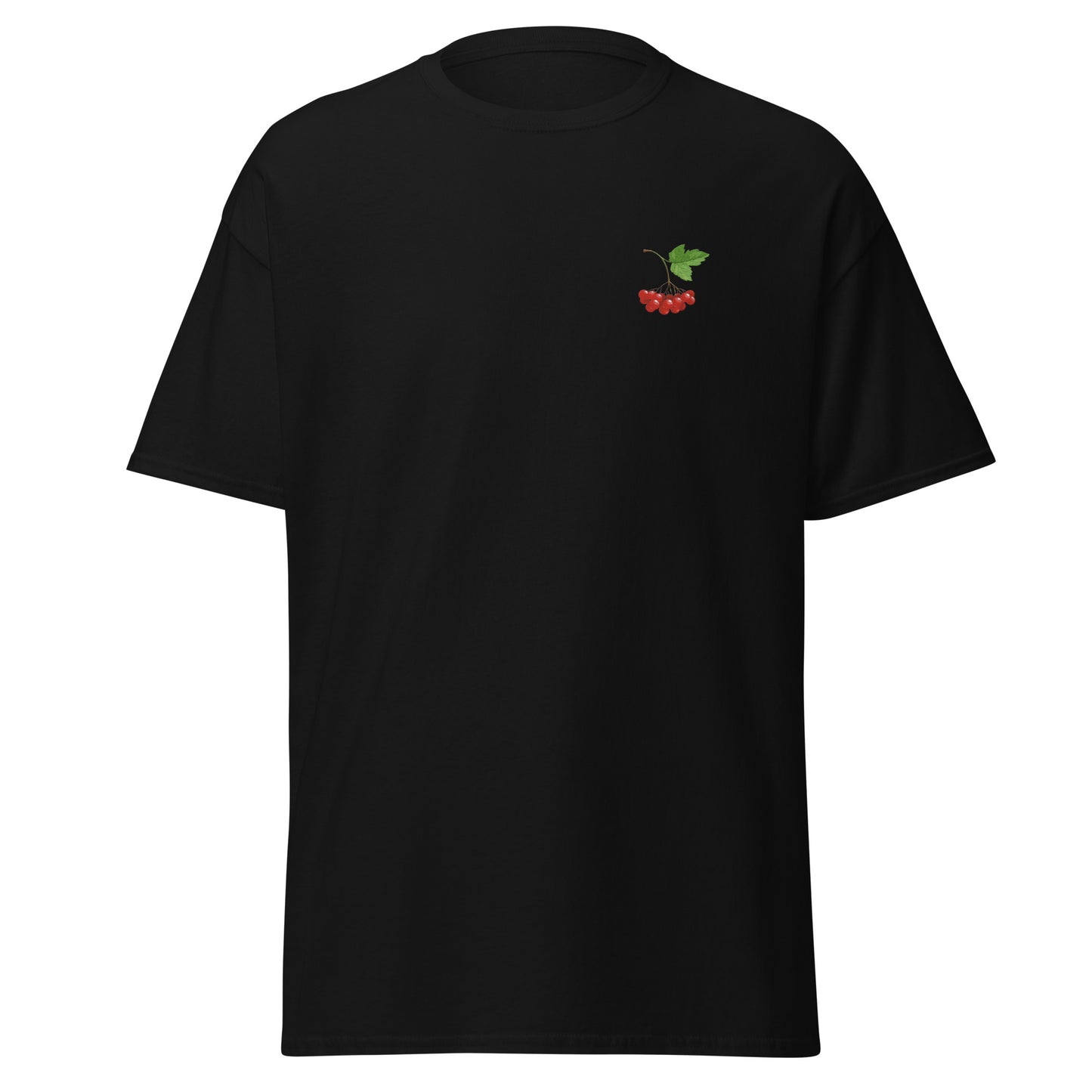 T-Shirt with Embroidery Guelder Rose on Left