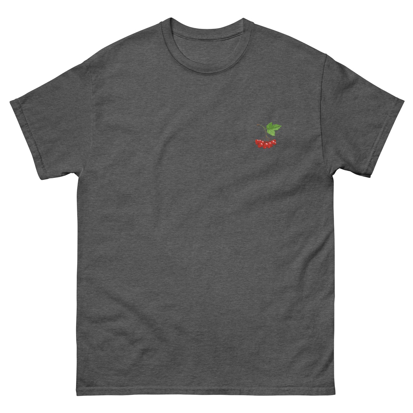 T-Shirt with Embroidery Guelder Rose on Left