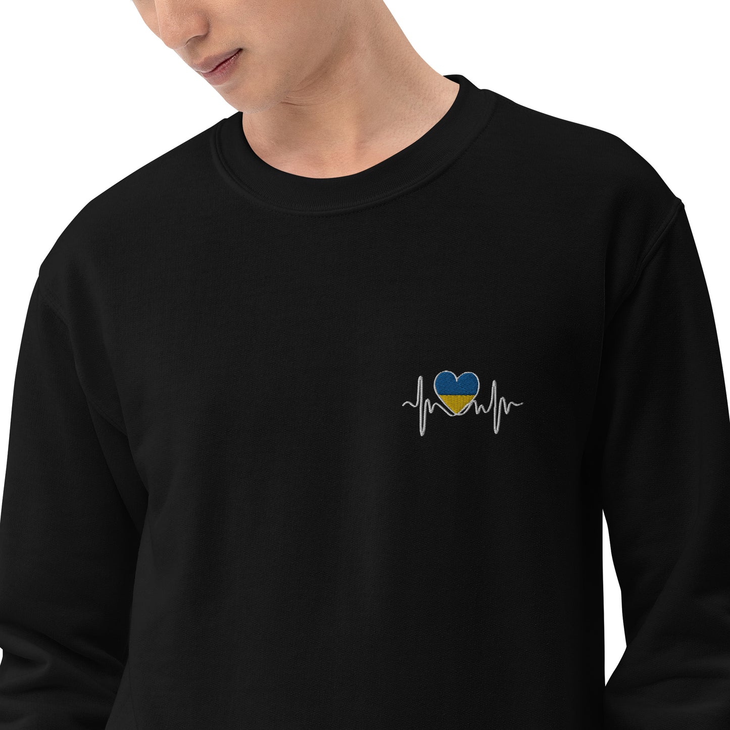 Sweatshirt with Embroidery Pulse on left