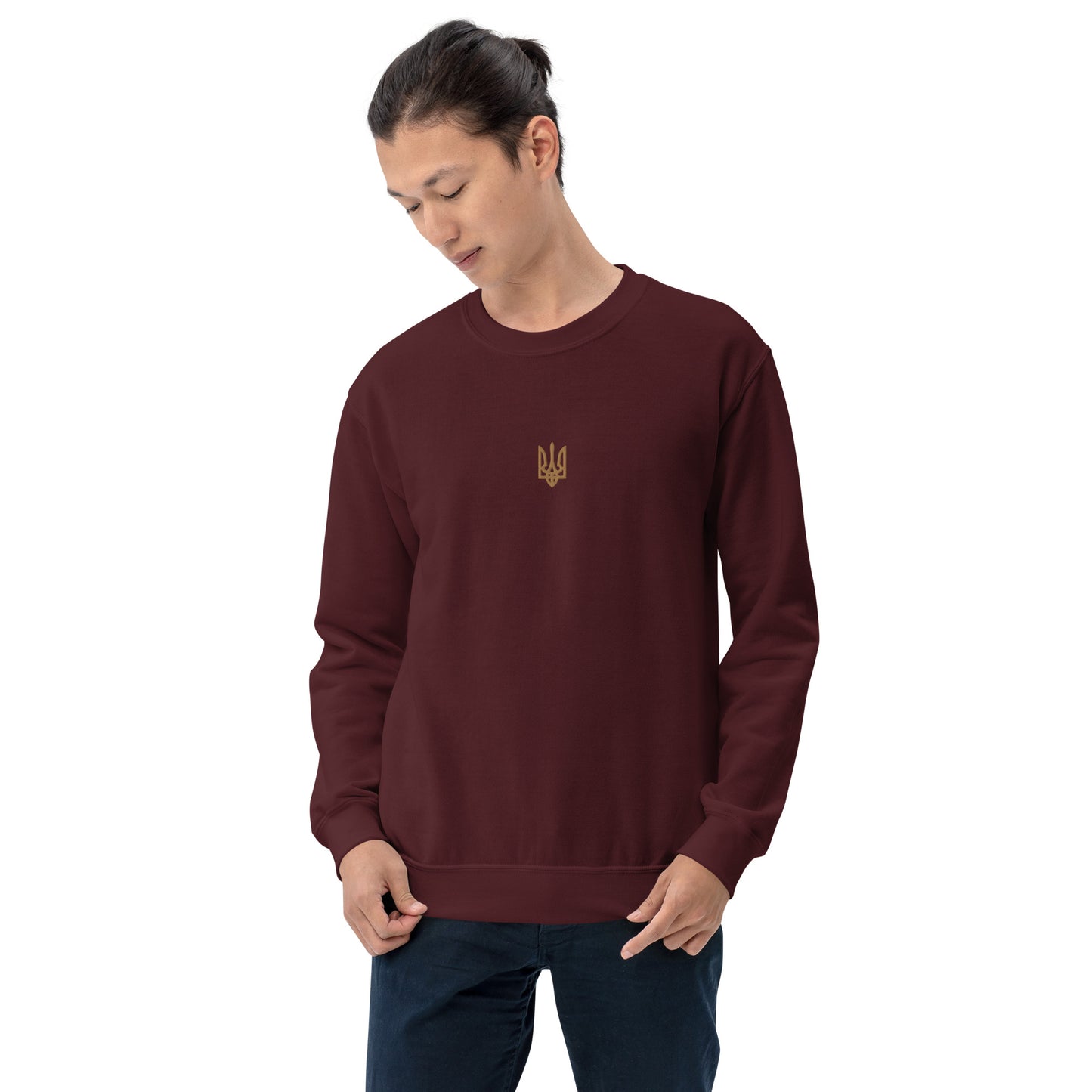 Sweatshirt with Embroidery Golden Trident