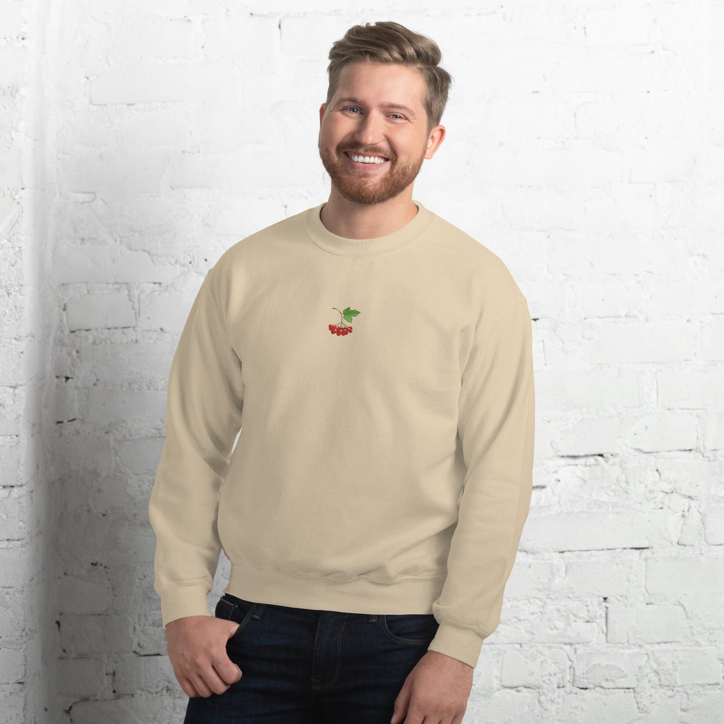 Sweatshirt with Embroidery Guelder Rose