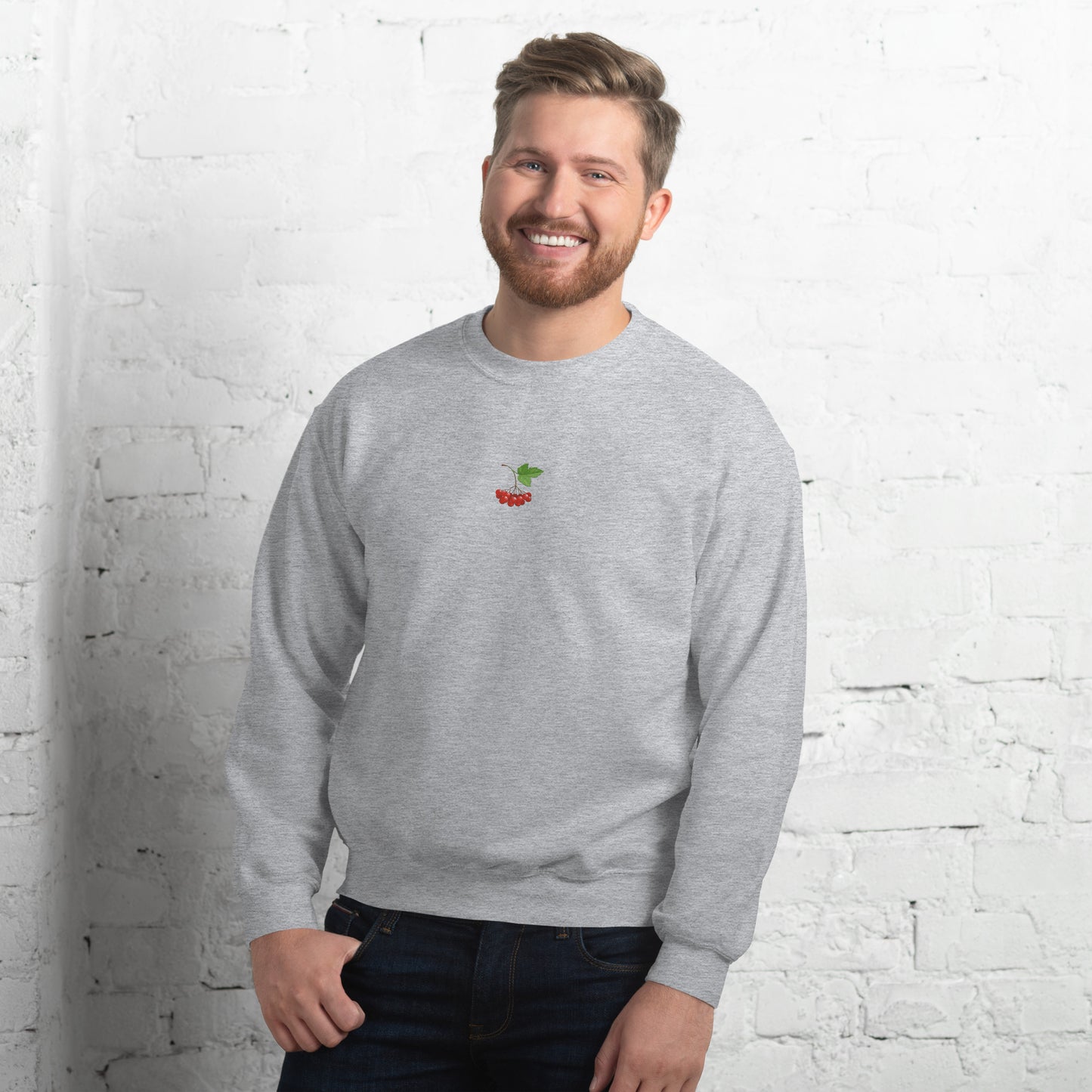 Sweatshirt with Embroidery Guelder Rose