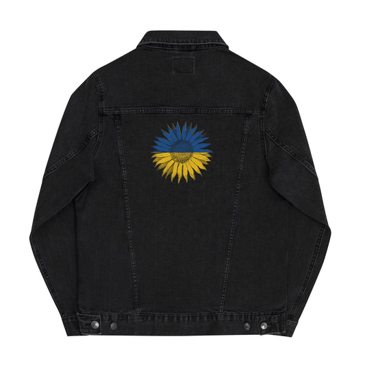 Denim Jacket with Sunflower