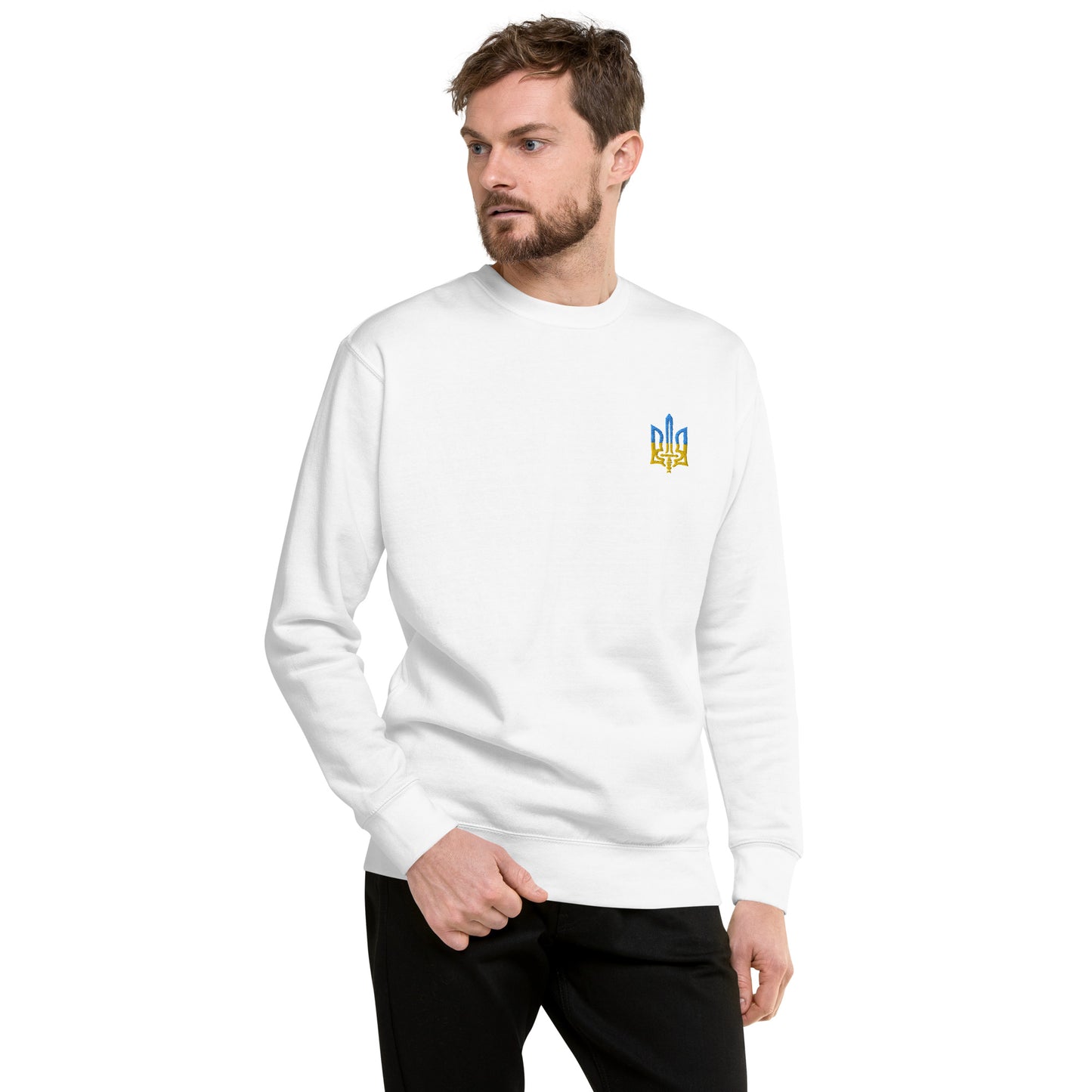 Sweatshirt with Embroidery Trident on left