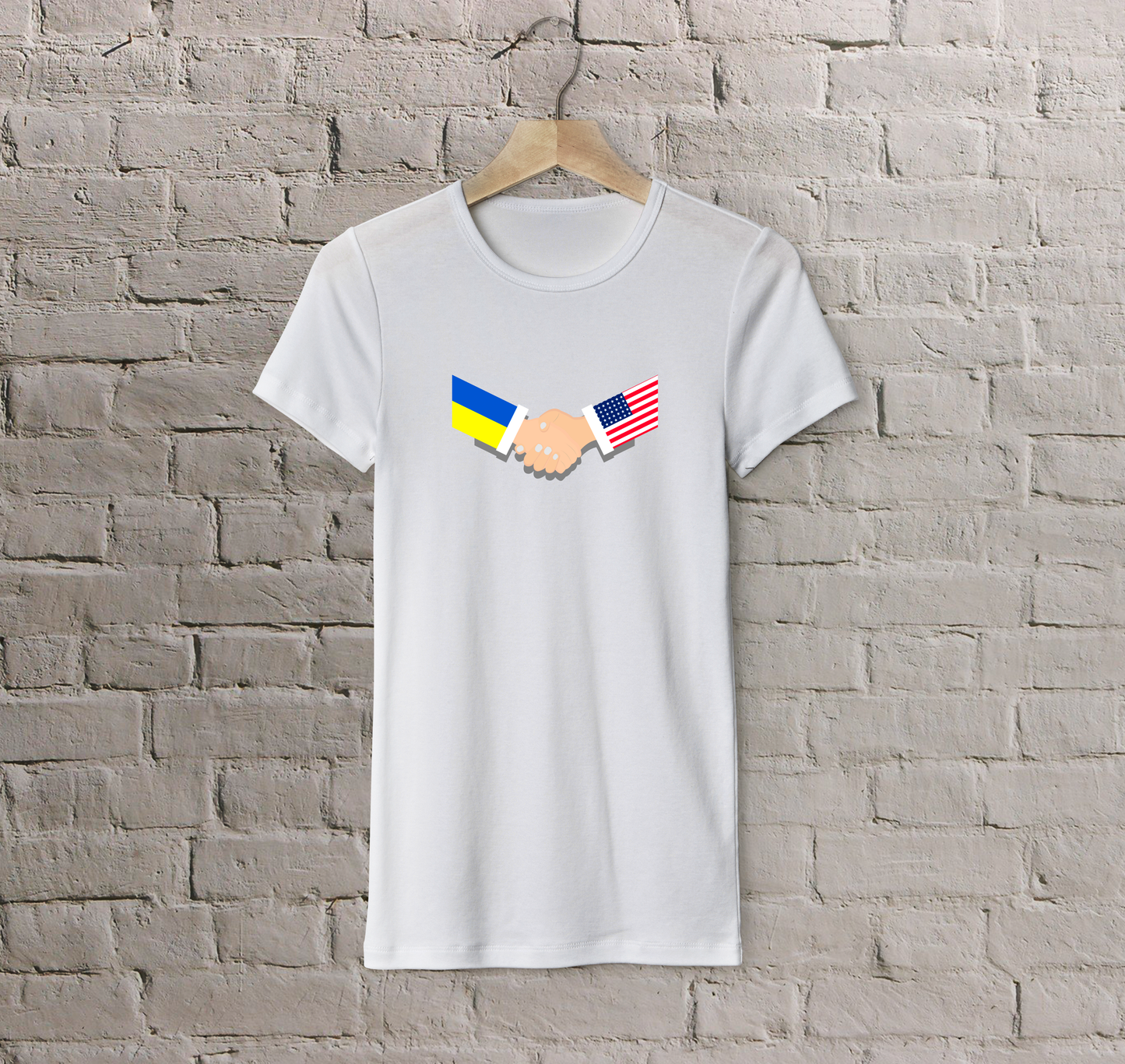 T-shirt USA + Ukraine (handshake)