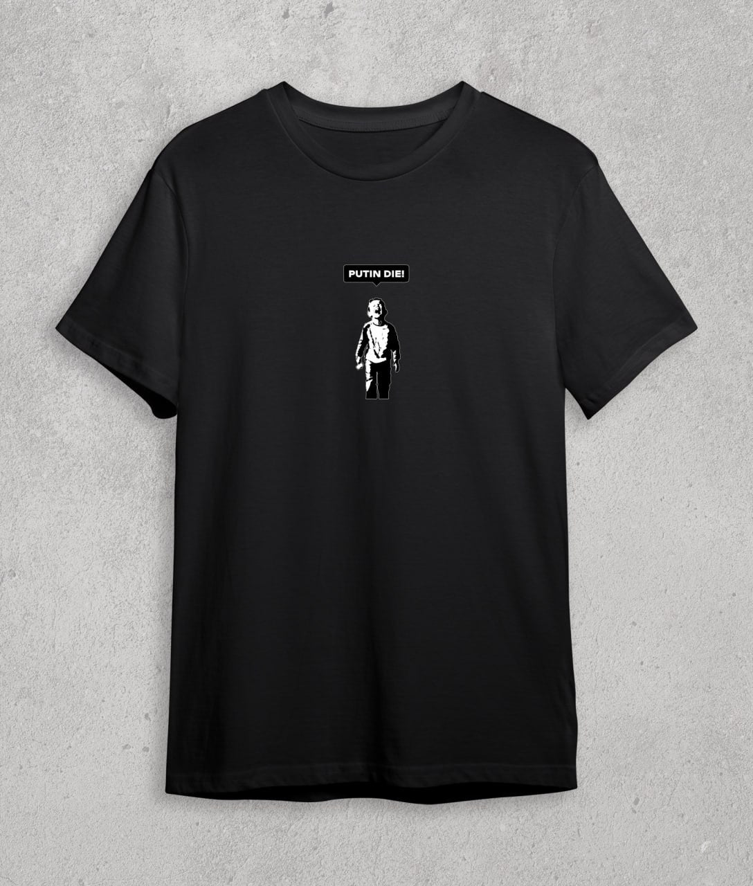T-shirt "putin die" (Banksy)