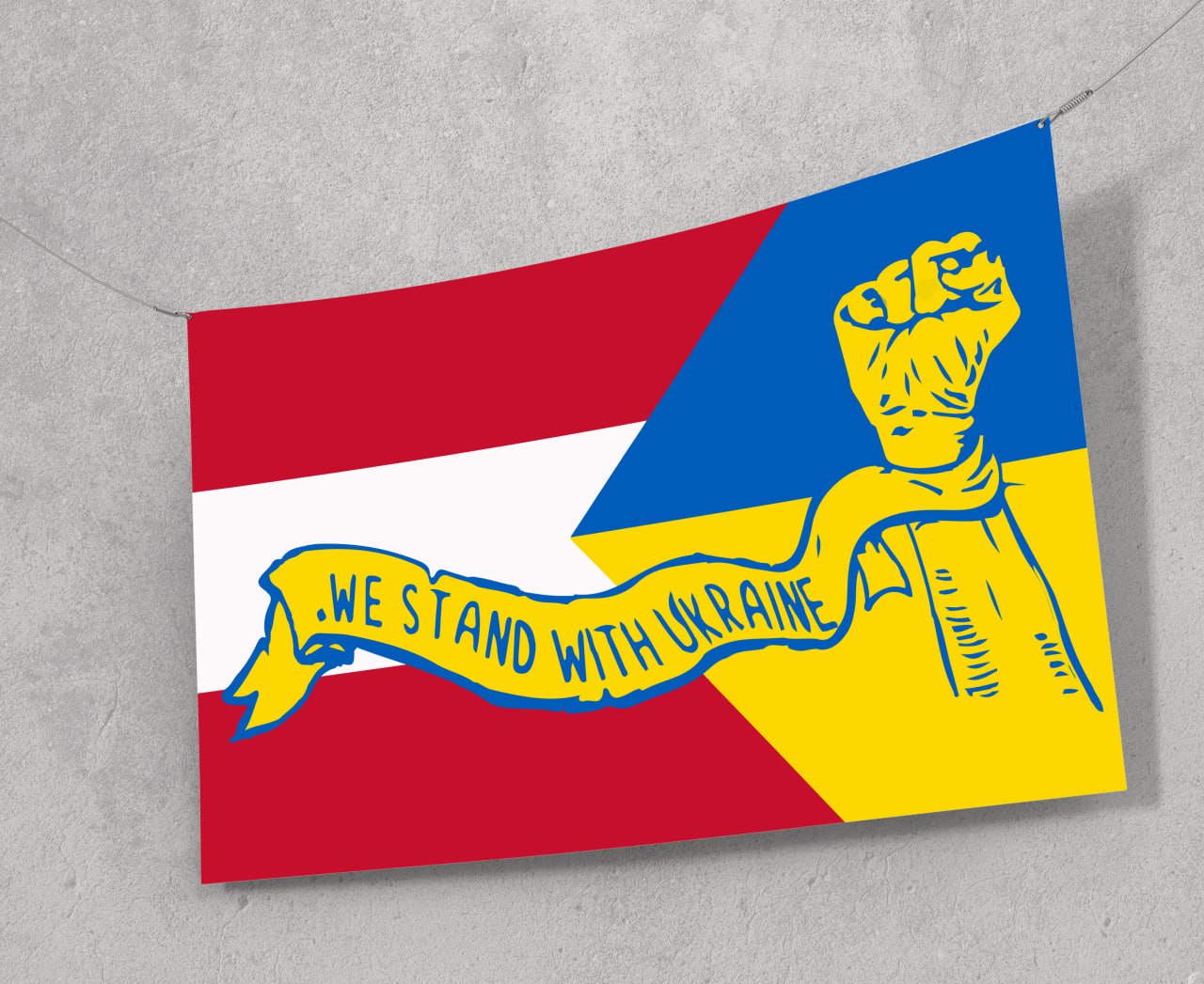 Flag Ukraine + Austria