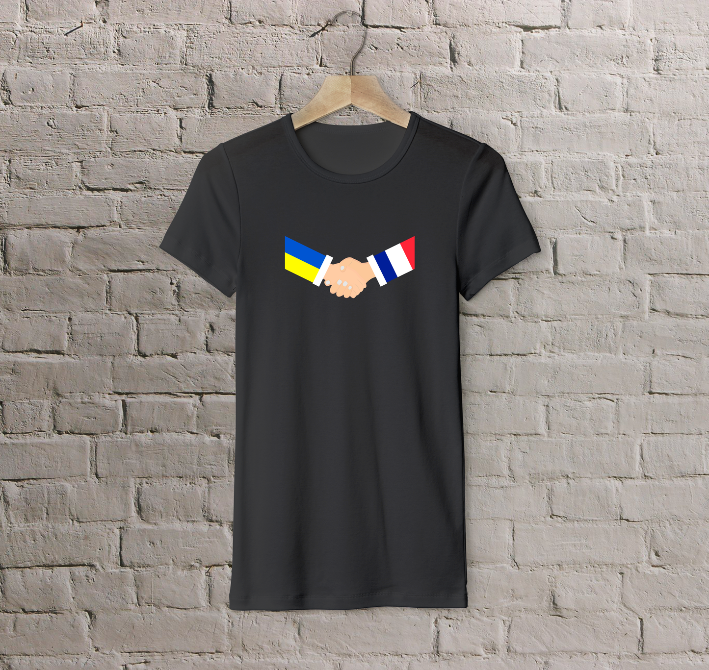 T-shirt France + Ukraine (handshake)