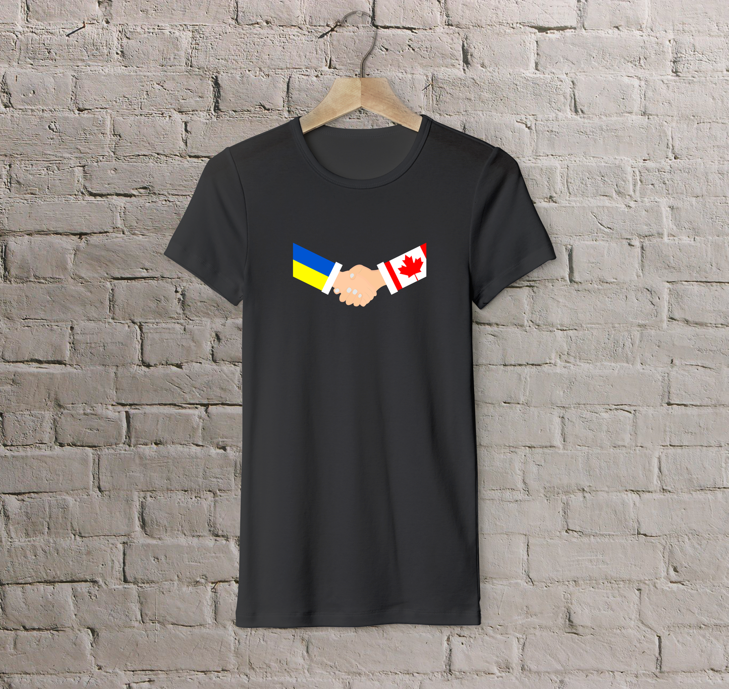 T-shirt Canada + Ukraine (handshake)
