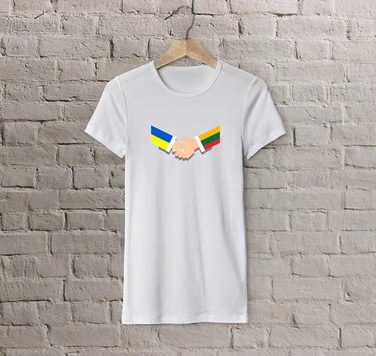 T-shirt Lithuania + Ukraine (handshake)