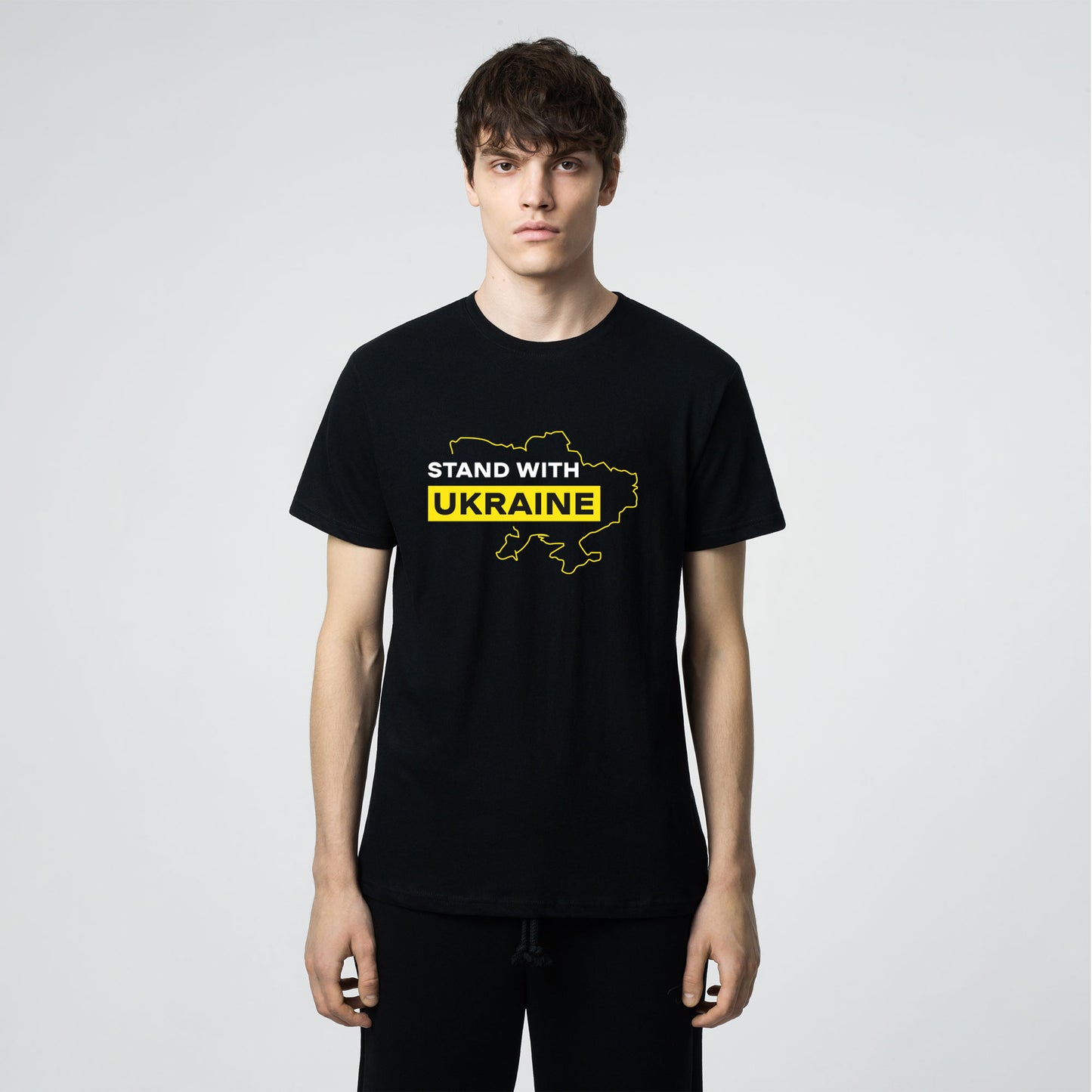 T-shirt with Stand with Ukraine logo