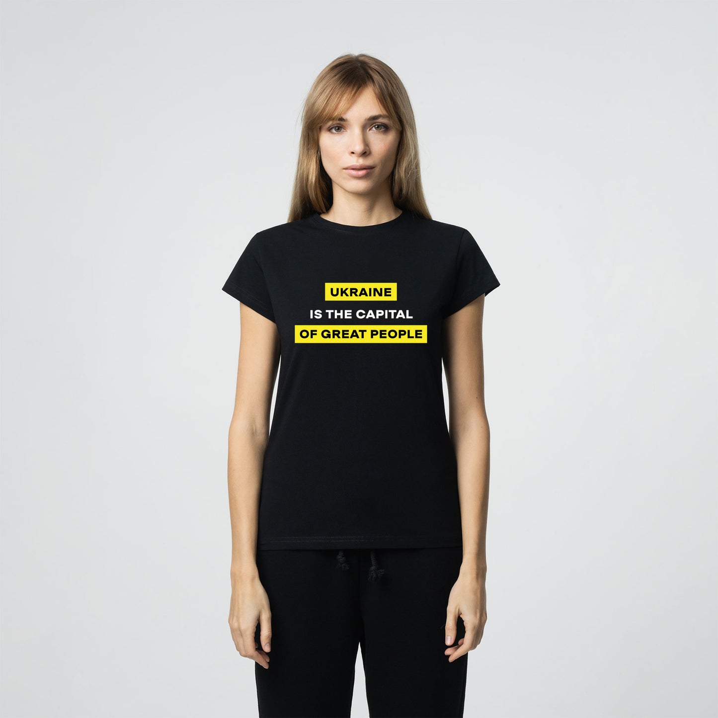 T-shirt for her with Ukraine is the capital of great people logo