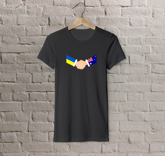 T-shirt Australia + Ukraine (handshake)