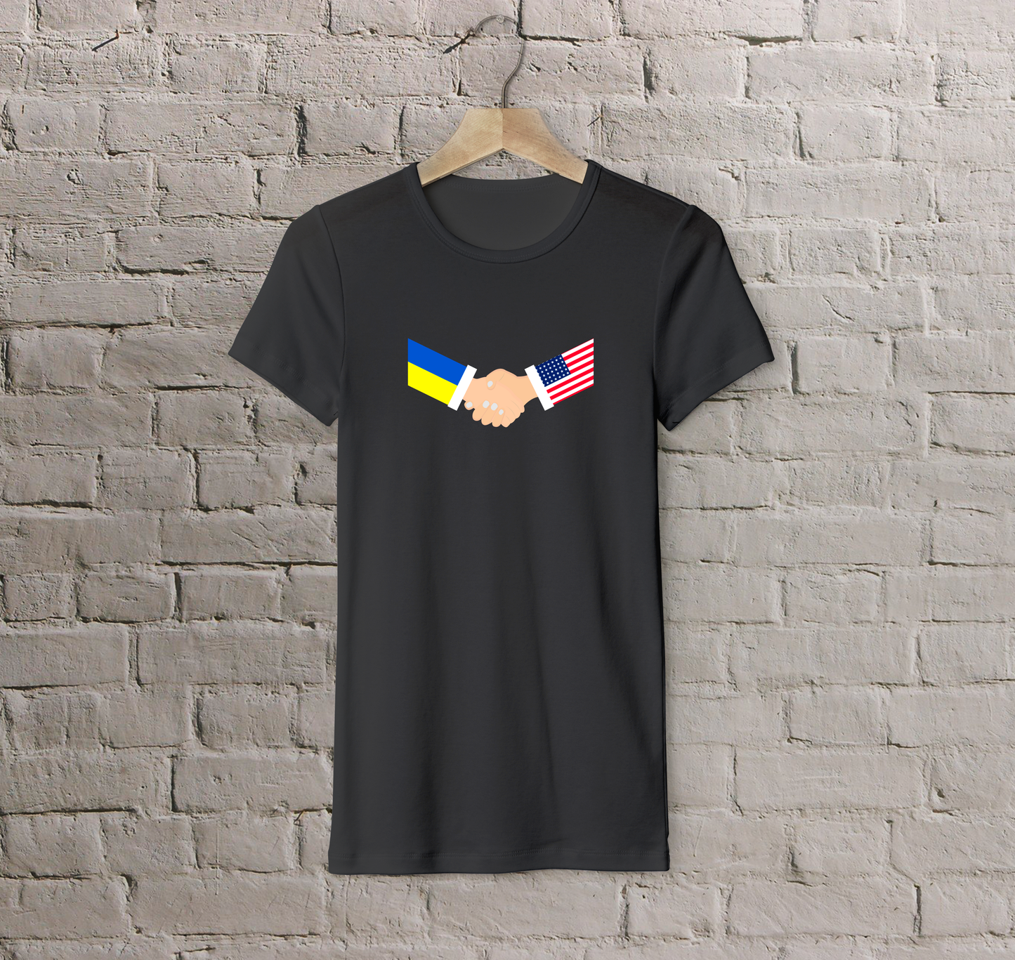 T-shirt USA + Ukraine (handshake)